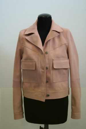 Giacca donna pelle rosa antico